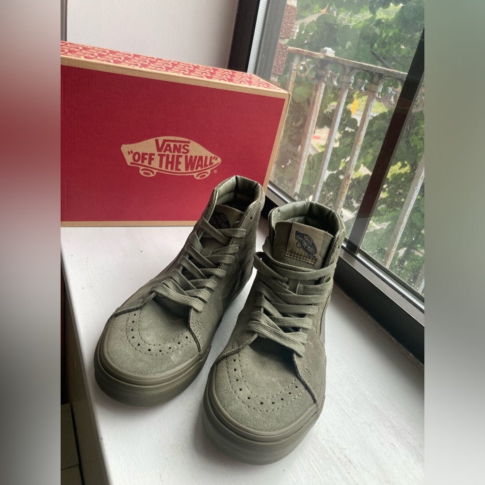 Vans Olive Suede High-Top Sneakers